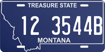 MT license plate 123544B