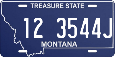 MT license plate 123544J