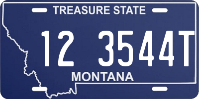 MT license plate 123544T