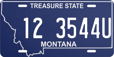 MT license plate 123544U