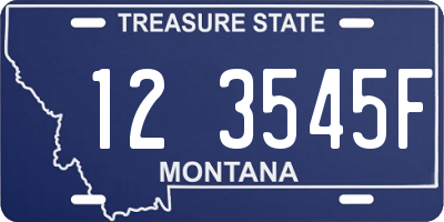 MT license plate 123545F