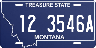 MT license plate 123546A