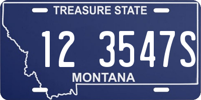 MT license plate 123547S