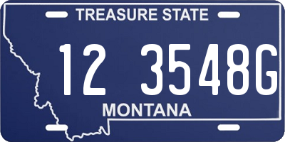 MT license plate 123548G