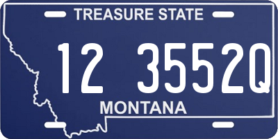 MT license plate 123552Q