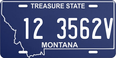 MT license plate 123562V