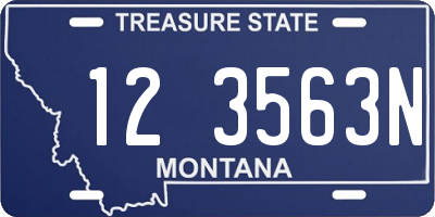 MT license plate 123563N