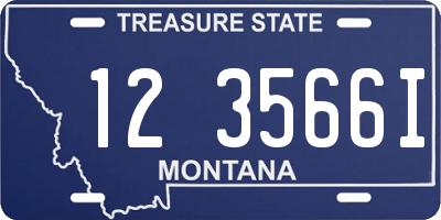 MT license plate 123566I