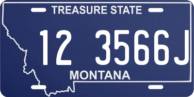 MT license plate 123566J