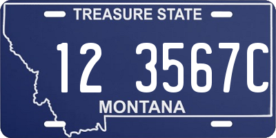 MT license plate 123567C