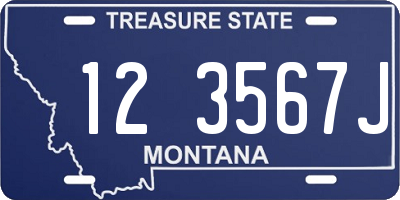 MT license plate 123567J