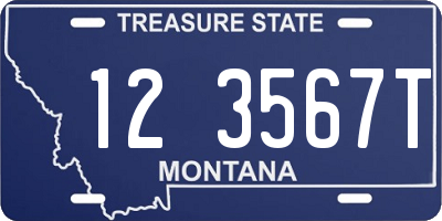 MT license plate 123567T