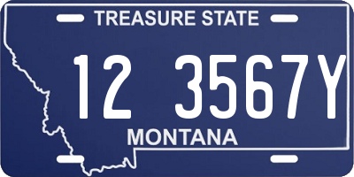 MT license plate 123567Y