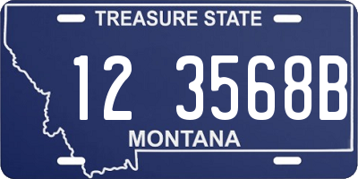 MT license plate 123568B