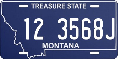 MT license plate 123568J