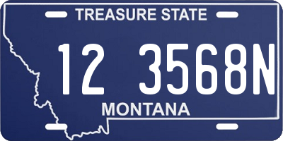 MT license plate 123568N