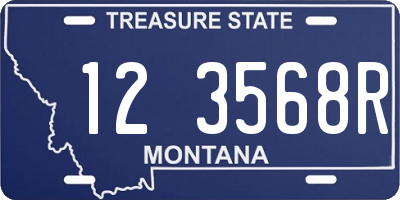 MT license plate 123568R