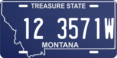 MT license plate 123571W