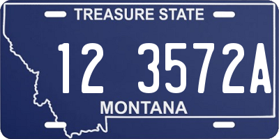 MT license plate 123572A