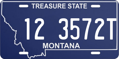 MT license plate 123572T