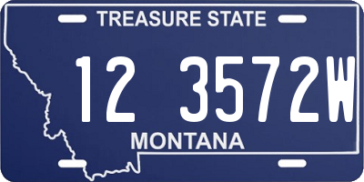 MT license plate 123572W