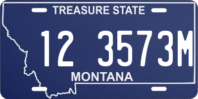 MT license plate 123573M