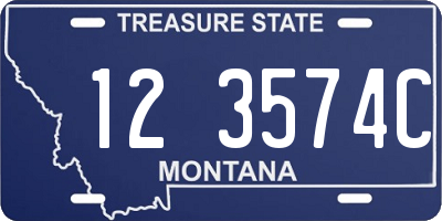MT license plate 123574C