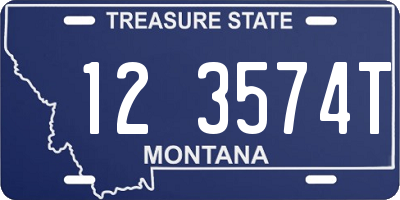 MT license plate 123574T