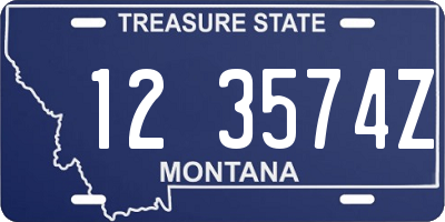MT license plate 123574Z
