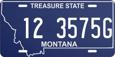 MT license plate 123575G