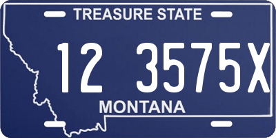 MT license plate 123575X