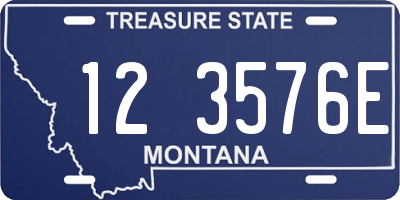 MT license plate 123576E