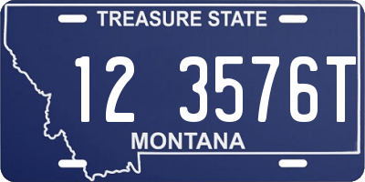MT license plate 123576T