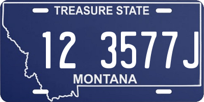 MT license plate 123577J