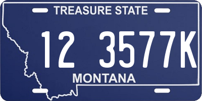 MT license plate 123577K