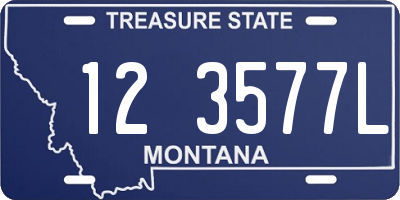 MT license plate 123577L