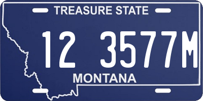 MT license plate 123577M