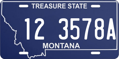 MT license plate 123578A