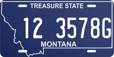 MT license plate 123578G