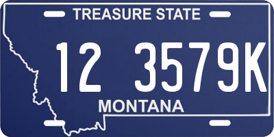 MT license plate 123579K