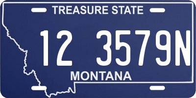 MT license plate 123579N
