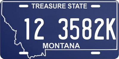 MT license plate 123582K