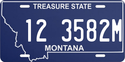 MT license plate 123582M
