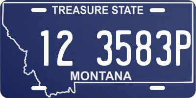MT license plate 123583P