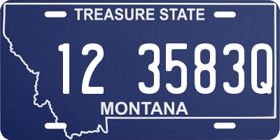 MT license plate 123583Q