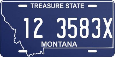 MT license plate 123583X