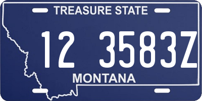 MT license plate 123583Z