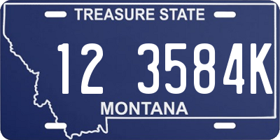MT license plate 123584K
