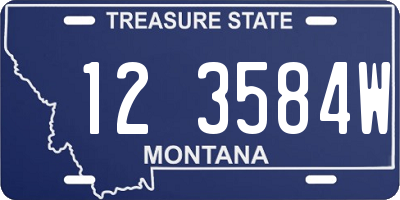 MT license plate 123584W