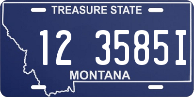 MT license plate 123585I